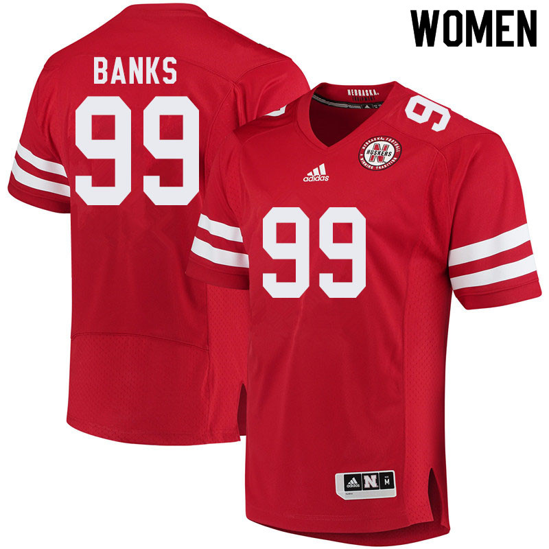 Women #99 Brant Banks Nebraska Cornhuskers College Football Jerseys Sale-Red